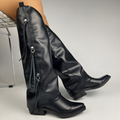Botas Mujer Caña Volcada Eco Cuero – Taco Bajo